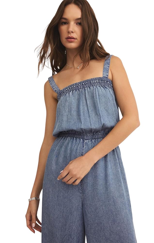 Amazon.com: Z SUPPLY Women's Solara Chambray Jumpsuit Medium